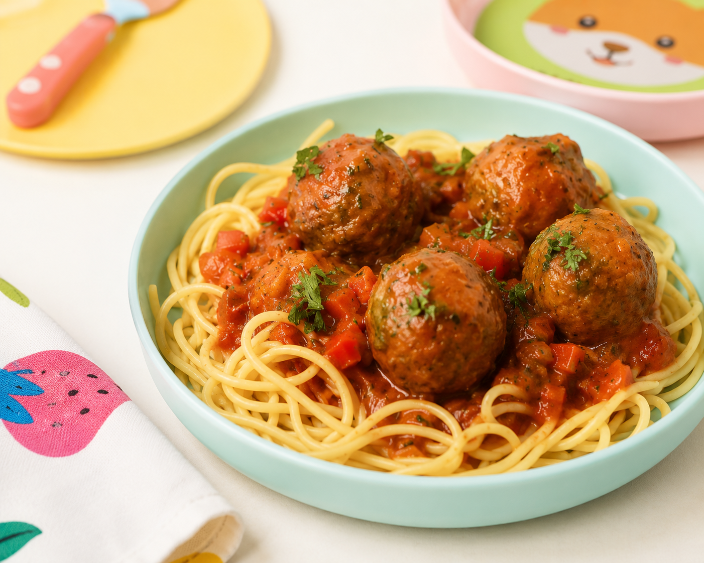 Beef ball bolognese