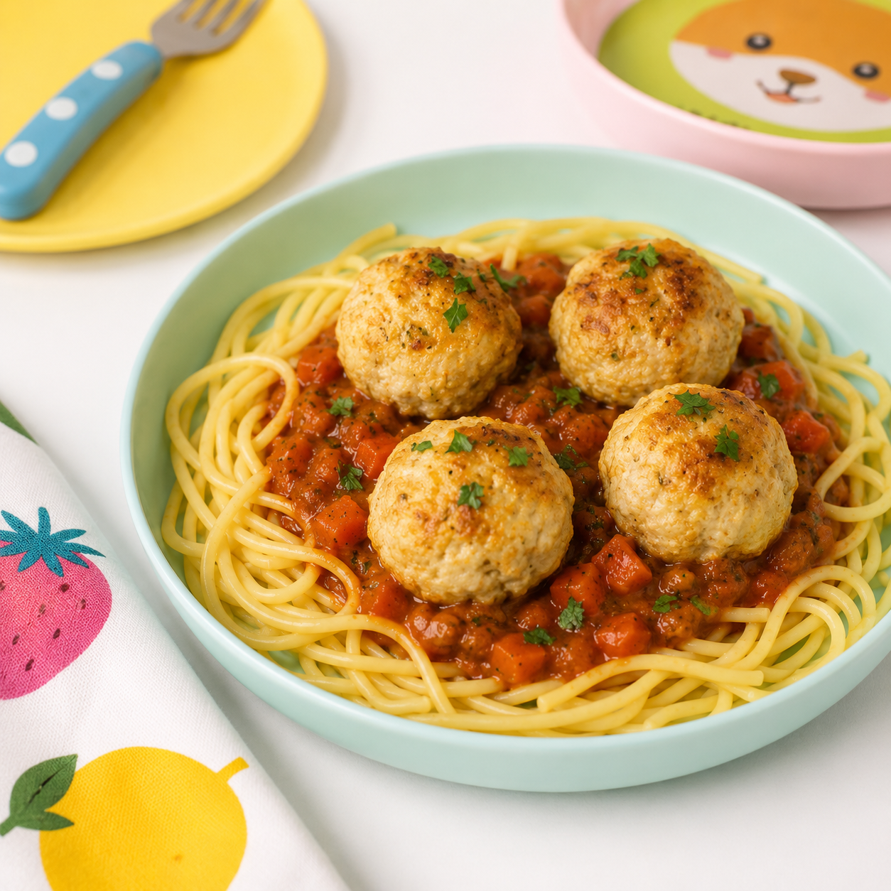 Chicken ball bolognese