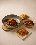 Harissa Chicken with Pepper Dip