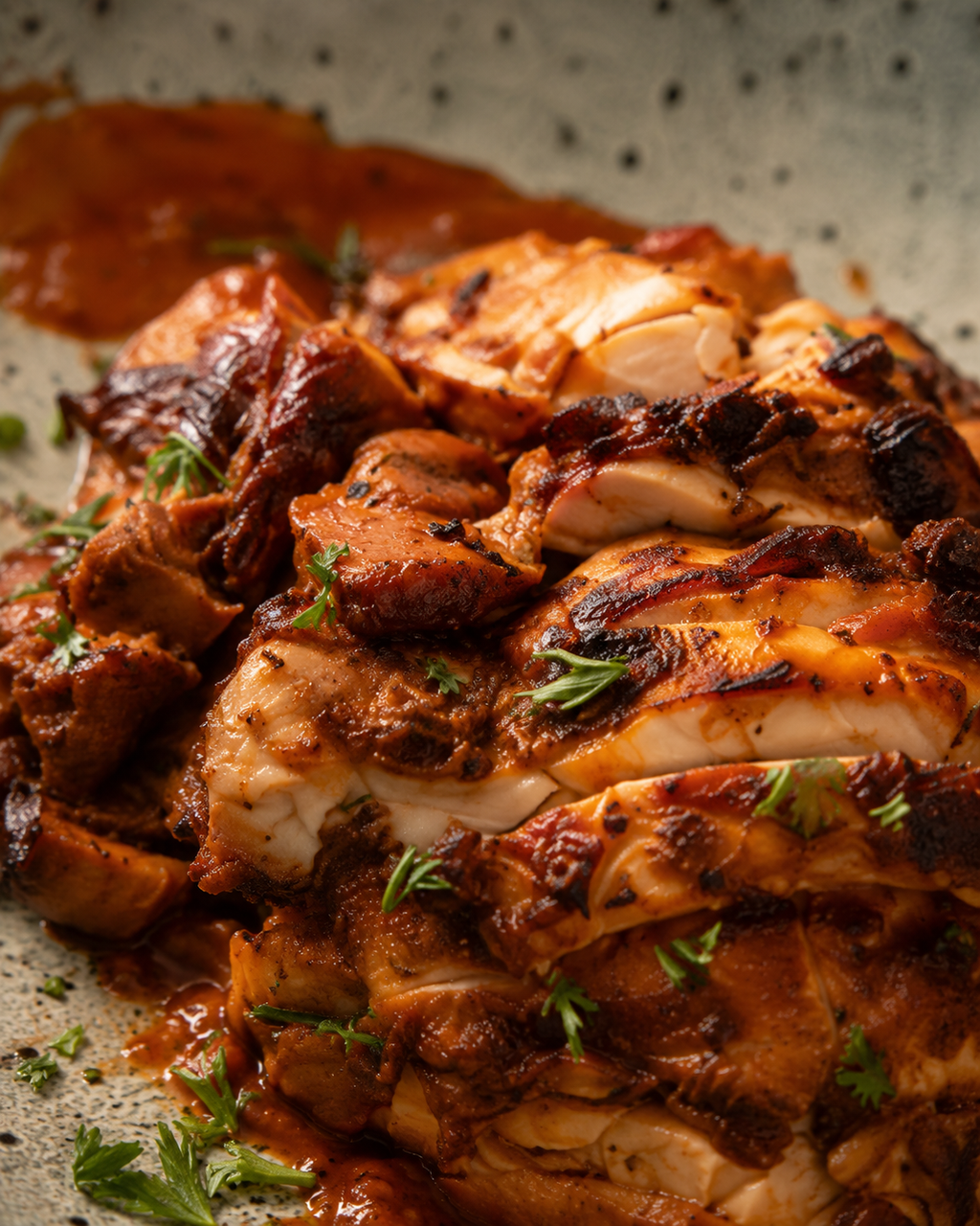 Harissa Chicken with Pepper Dip