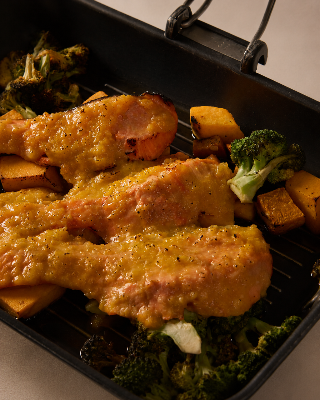 Torched Apricot Glazed Salmon